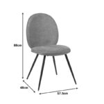 Καρέκλα Nerezy ξύλο σε καρυδί με γκρι ύφασμα 57.5x48x88εκ - Image 6