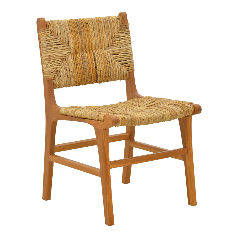 336-000026 Καρέκλα Refane σκελετός teak ξύλο με ψάθα σε φυσική απόχρωση 50x58x85εκ - Image 1