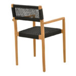 Πολυθρόνα Lengan  σκελετός teak ξύλο σε φυσική απόχρωση-μαύρο σχοινί 54x52x80εκ - Image 3