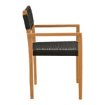 Πολυθρόνα Lengan  σκελετός teak ξύλο σε φυσική απόχρωση-μαύρο σχοινί 54x52x80εκ - Image 4