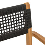 Πολυθρόνα Lengan  σκελετός teak ξύλο σε φυσική απόχρωση-μαύρο σχοινί 54x52x80εκ - Image 7