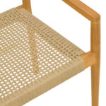 Πολυθρόνα Lengan  σκελετός teak ξύλο σε φυσική απόχρωση-μπεζ σχοινί 54x52x80εκ - Image 8