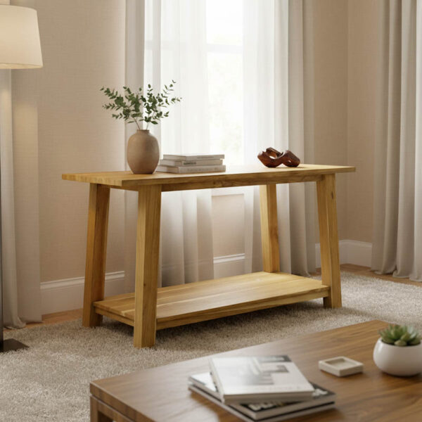 Κονσόλα Decoza  teak ξύλο σε φυσική απόχρωση 140x40x80εκ