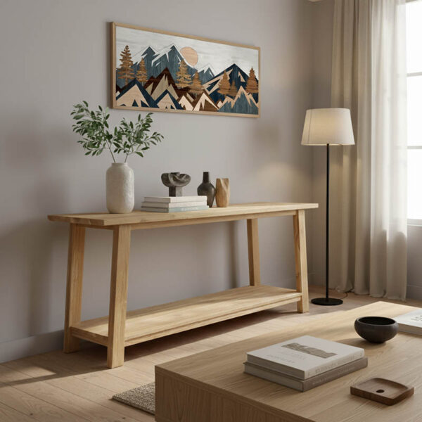 Κονσόλα Decoza  teak ξύλο σε φυσική απόχρωση 200x40x80εκ