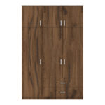 Ντουλάπα τρίφυλλη με συρτάρια Royal καρυδι-oak 150x58x230εκ - Image 5