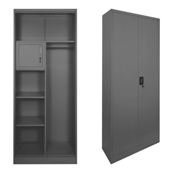 Μεταλλική ντουλάπα Zogi με χώρισμα ανθρακί 70x40x180εκ