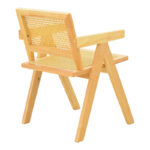 Πολυθρόνα Winslow  rubberwood-rattan σε φυσική απόχρωση 51x54x80εκ - Image 4