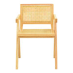 Πολυθρόνα Winslow  rubberwood-rattan σε φυσική απόχρωση 51x54x80εκ - Image 6