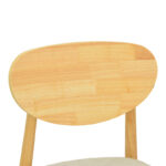 Καρέκλα Cardith rubberwood-plywood σε φυσική απόχρωση-ύφασμα γκρι-μπεζ 48x51x78εκ - Image 8