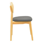 Καρέκλα Cardith rubberwood-plywood σε φυσική απόχρωση-pu μαύρο 48x51x78εκ - Image 5