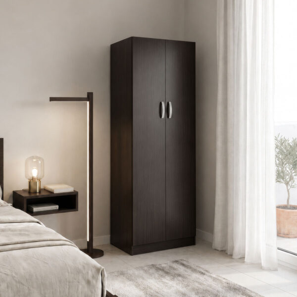 Ντουλάπα δίφυλλη Athos  σε wenge απόχρωση 60x42x180εκ