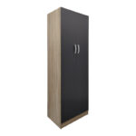 Ντουλάπα δίφυλλη Athos σε sonoma-ανθρακί απόχρωση 60x42x180εκ - Image 2