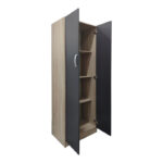 Ντουλάπα δίφυλλη Athos σε sonoma-ανθρακί απόχρωση 60x42x180εκ - Image 3