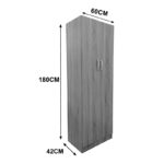 Ντουλάπα δίφυλλη Athos σε sonoma-ανθρακί απόχρωση 60x42x180εκ - Image 6