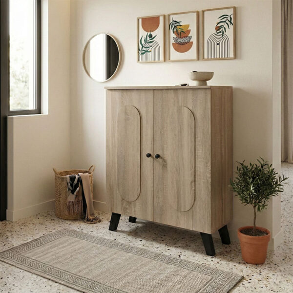 Παπουτσοθήκη-ντουλάπι Cathi sonoma 80x34x95εκ