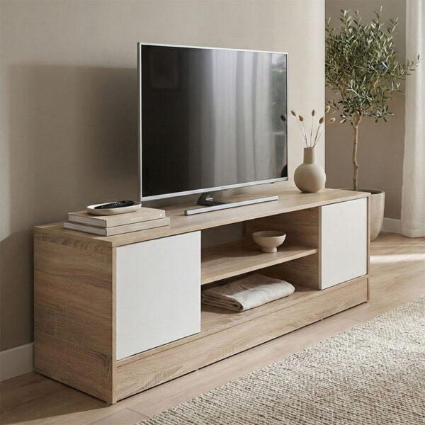 Έπιπλο τηλεόρασης Sasa  sonoma-λευκό 120x35x41.5εκ