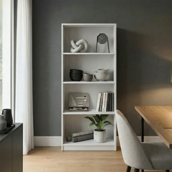 Βιβλιοθήκη Kendy  λευκό 60x30x167εκ