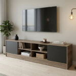 Έπιπλο τηλεόρασης Tivia sonoma-ανθρακί 180x35x41.5εκ