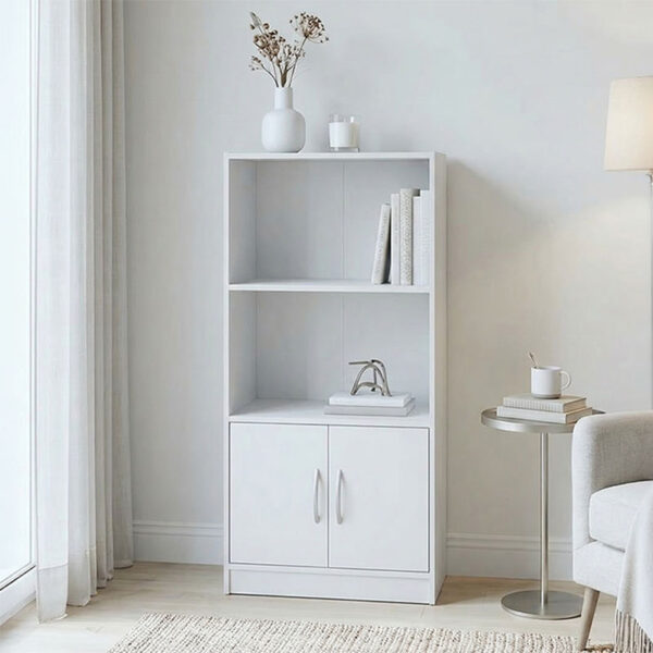 Βιβλιοθήκη Tekaro λευκή 60x30x120εκ