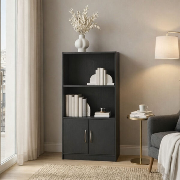 Βιβλιοθήκη Tekaro ανθρακί 60x30x120εκ