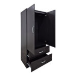 Ντουλάπα δίφυλλη με 2 συρτάρια Alvia  wenge 80x51.5x180εκ - Image 3