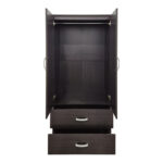 Ντουλάπα δίφυλλη με 2 συρτάρια Alvia  wenge 80x51.5x180εκ - Image 4