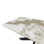Τραπέζι Bethan sintered stone-μέταλλο λευκό μαρμάρου-μαύρο 160x80x75εκ - Image 5