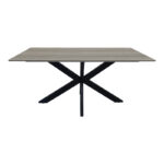 Τραπέζι Bethan  sonoma με γκρι mdf και μαύρο μέταλλο 180x90x75εκ - Image 2