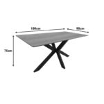 Τραπέζι Bethan  sonoma με γκρι mdf και μαύρο μέταλλο 180x90x75εκ - Image 4