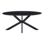 Τραπέζι Makrey μαύρο mdf- μεταλλικά πόδια 160x90x75εκ - Image 2