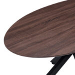 Τραπέζι Makrey  καρυδί mdf- μαύρα μεταλλικά πόδια 180x90x75εκ - Image 3