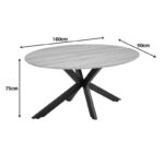Τραπέζι Makrey  καρυδί mdf- μαύρα μεταλλικά πόδια 180x90x75εκ - Image 4