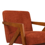 Πολυθρόνα Garifa terracotta ύφασμα με πόδι σε καρυδί απόχρωση 79x75x75εκ - Image 6
