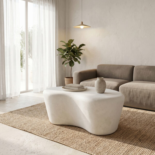 Τραπέζι σαλονιού Fedris  mdf λευκό 80x70x34εκ