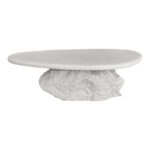 Τραπέζι σαλονιού Zinol  mdf-polyresin λευκό 105x62x32εκ - Image 3