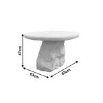 Τραπέζι σαλονιού Zinol  mdf-polyresin λευκό Φ60x41εκ - Image 4