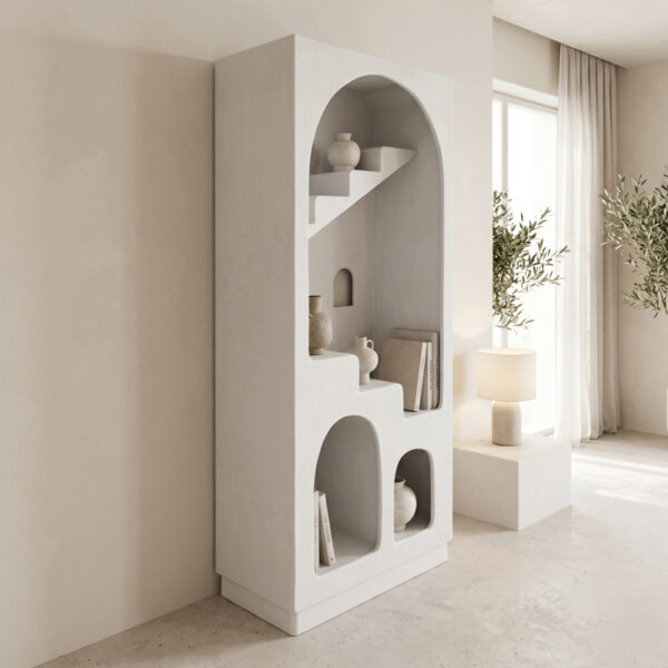 Βιβλιοθήκη-ραφιέρα Boolten mdf λευκό 80x38x190εκ